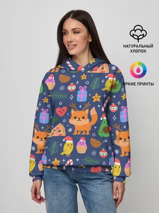Женское худи / Новогодний макет