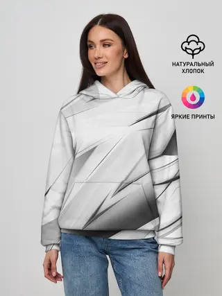 Женское худи / GEOMETRY STRIPES WHITE