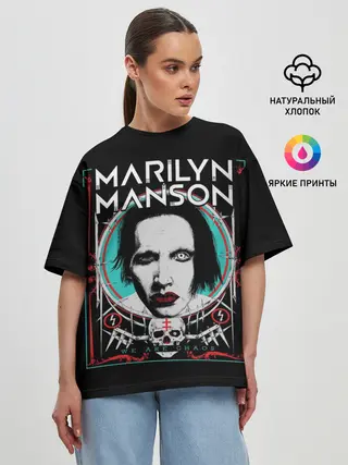 Женская футболка оверсайз / Marilyn Manson - We are chaos