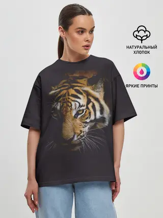 Женская футболка оверсайз / Год тигра. Голова