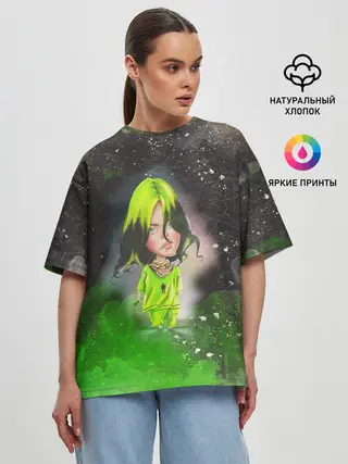 Женская футболка оверсайз / BILLIE EILISH | БИЛЛИ АЙЛИШ