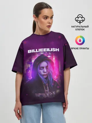 Женская футболка оверсайз / BILLIE EILISH | GLITCH