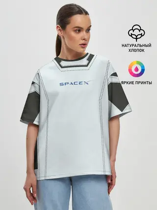 Женская футболка оверсайз / Скафандр SpaсeX