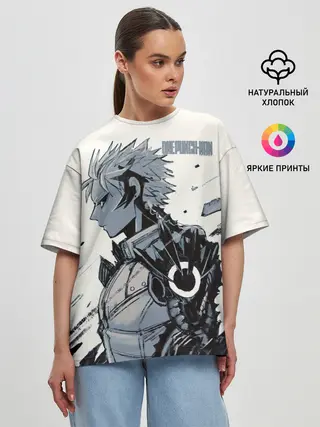 Женская футболка оверсайз / One Punch-Man Генос