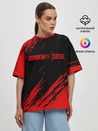Женская футболка оверсайз / RAINBOW SIX SIEGE OUTBREAK