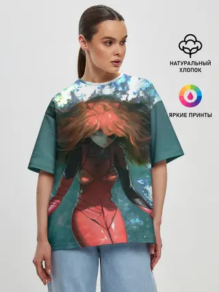Женская футболка оверсайз / Rei Ayanami