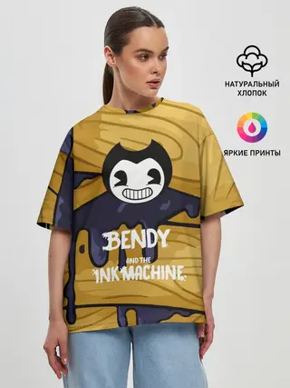 Женская футболка оверсайз / Bendy and the Ink Machine