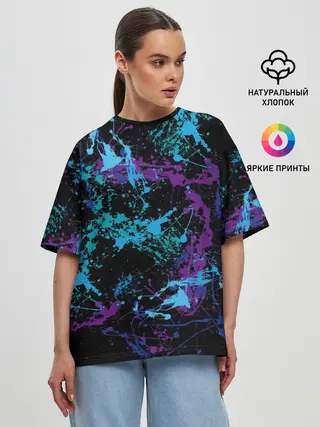 Женская футболка оверсайз / Брызги