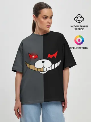 Женская футболка оверсайз / KUROKUMA x MONOKUMA