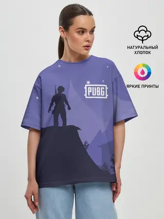 Женская футболка оверсайз / Ночной PUBG