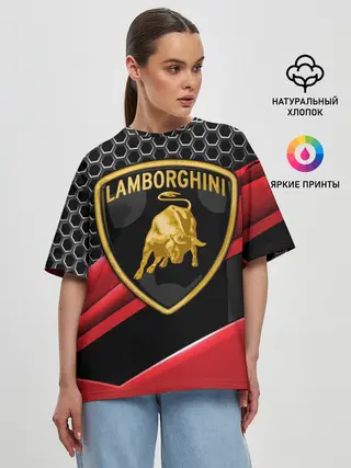 Женская футболка оверсайз / Lamborghini