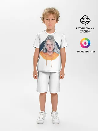Детская пижама с шортами / Billie Eilish art 1