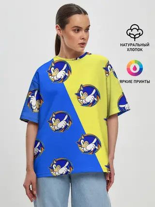 Женская футболка оверсайз / Sonic - Соник