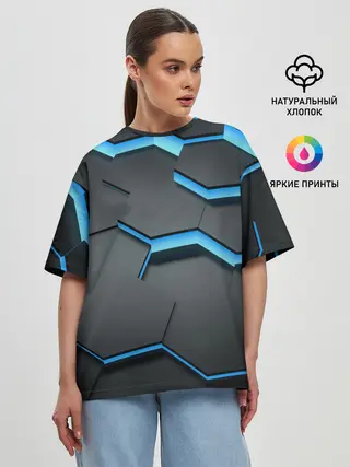 Женская футболка оверсайз / 3D Плиты