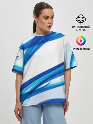 Женская футболка оверсайз / STRIPES BLUE