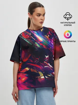 Женская футболка оверсайз / DIGITAL STRIPES