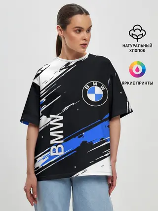 Женская футболка оверсайз / BMW