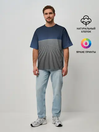 Мужская футболка оверсайз / Пустыня дюна песок ночь