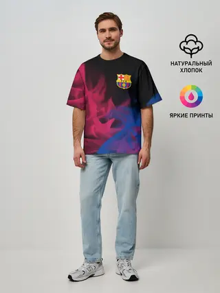 Мужская футболка оверсайз / BARCELONA / БАРСЕЛОНА