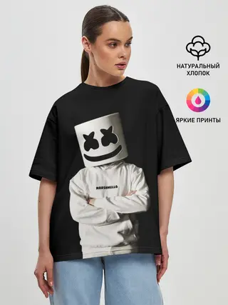 Женская футболка оверсайз / Marshmello