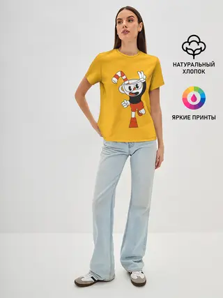 Женская базовая футболка / CUPHEAD