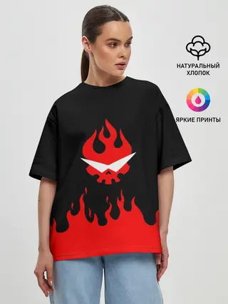 Женская футболка оверсайз / Гуррен Лаганн языки пламени
