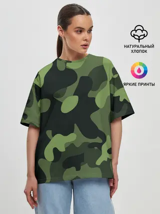 Женская футболка оверсайз / Камуфляж
