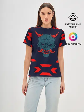 Женская базовая футболка / демон они