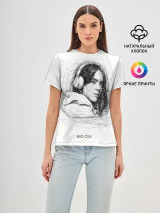 Женская базовая футболка / Billie Eilish