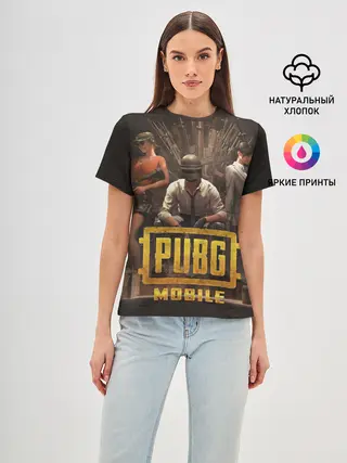 Женская базовая футболка / Pubg Mobile