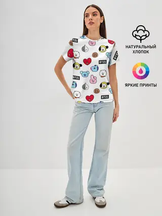 Женская базовая футболка / BTS | БТС | BANGTAN BOYS | BT21