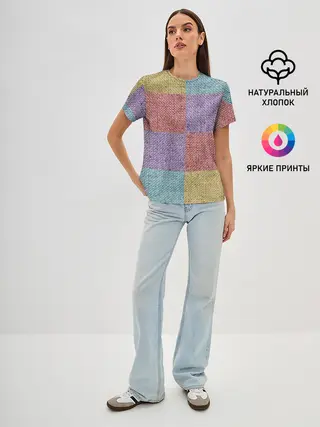 Женская базовая футболка / Patchwork