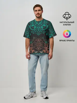 Мужская футболка оверсайз / кружево