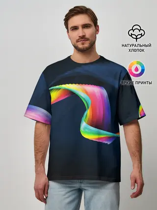 Мужская футболка оверсайз / OPTICAL ABSTRACT