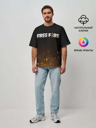Мужская футболка оверсайз / FREE FIRE