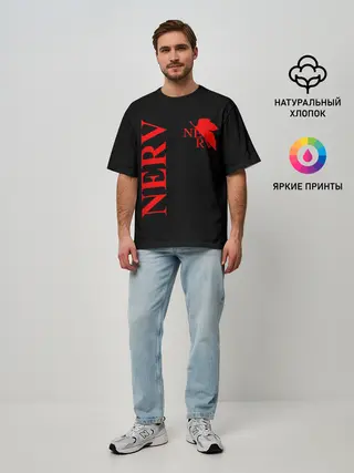 Мужская футболка оверсайз / Nerv red