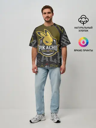 Мужская футболка оверсайз / Спорт Пикачу