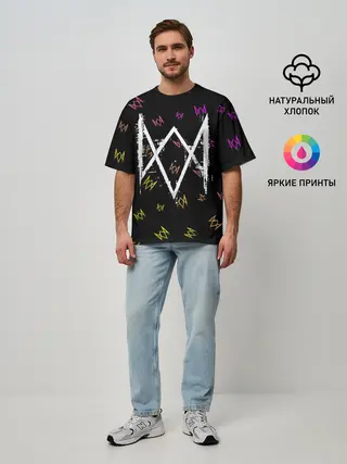 Мужская футболка оверсайз / WATCH DOGS LEGION / ВОТЧ ДОГС