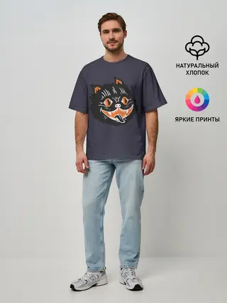 Мужская футболка оверсайз / Одержимый кот