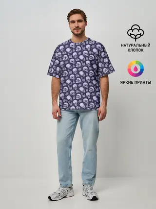 Мужская футболка оверсайз / Черепа