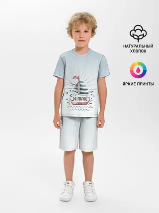 Детская пижама с шортами / кораблик лето