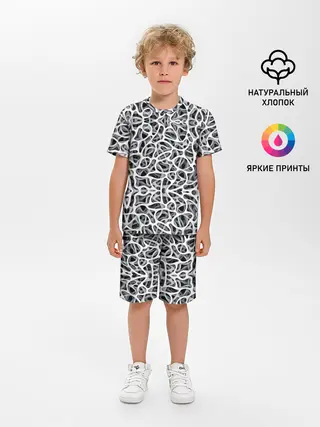 Детская пижама с шортами / Абстракция