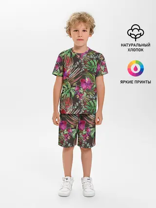 Детская пижама с шортами / Тропики