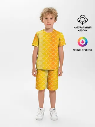Детская пижама с шортами / Желтая чешуя