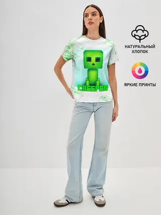 Женская базовая футболка / MINECRAFT CREEPER