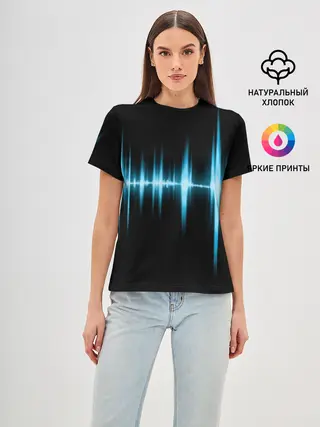Женская базовая футболка / Текстура эквалайзера