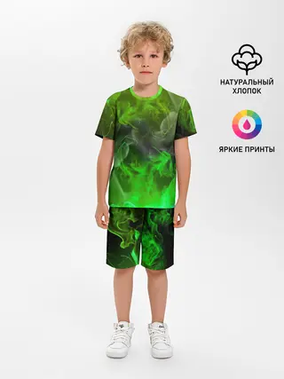 Детская пижама с шортами / ЗЕЛЁНЫЙ ОГОНЬ