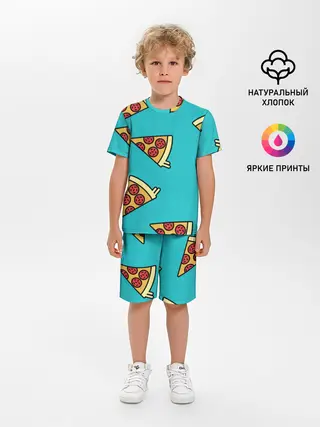 Детская пижама с шортами / пицца