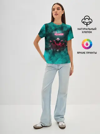 Женская базовая футболка / СТРАЖА В МАСКАХ | ИГРА В КАЛЬМАРА