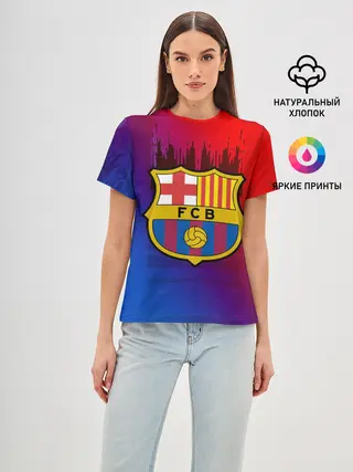 Женская базовая футболка / FC Barcelona color sport